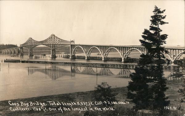 Conde McCullough Memorial Bridge - Coos Bay North Bend, OR Postcard