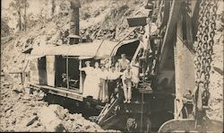 People on Large Bucyrus Steam Shovel Occupational Postcard Postcard Postcard