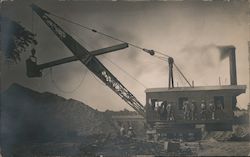 Workers on Large Steam Shovel Postcard