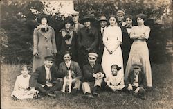 Snapshot of Gathering in 1914 Family Portaits Postcard Postcard Postcard