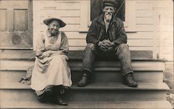 Couple Sitting on Porch Steps West Springfield, PA Postcard Postcard Postcard