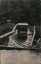 Car on Collapsed Bridge Cars Postcard Postcard Postcard