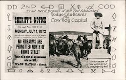 Dodge City Kansas the Cow Boy Capitol Postcard Postcard Postcard