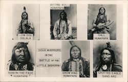 Sioux Warriors in the Battle of the Little Bighorn Native Americana Postcard Postcard Postcard