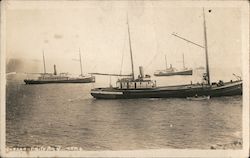 Boats Anchored on Beach Postcard