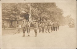 Men in Uniform in Parade World War I Postcard Postcard Postcard