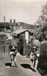 People Hauling Goods Uphill Mexico Postcard Postcard Postcard