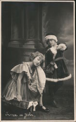 Tina and John in Costume Children Postcard Postcard Postcard