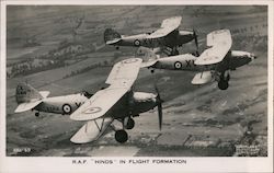 R.A.F. "Hinds" In Flight Formation Postcard