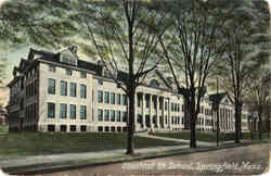 Chestnut St. School Springfield, MA Postcard Postcard