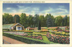 Hot House and Flower Beds In Forest Park Springfield, MA Postcard Postcard