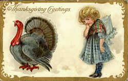 Thanksgiving Greetings Children Postcard Postcard