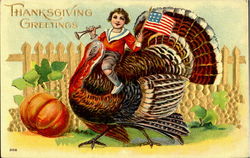 Thanksgiving Greetings Children Postcard Postcard