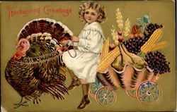 Thanksgiving Greetings Children Postcard Postcard