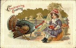 Thanksgiving Greeting Children Postcard Postcard