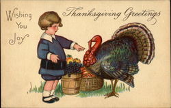 Wishing You Joy Thanksgiving Greetings Children Postcard Postcard