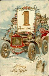 1 January Happy New Year Postcard