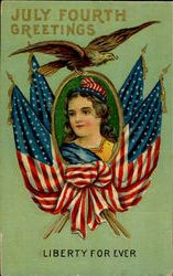 July Fourth Greetings 4th of July Postcard Postcard