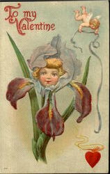 To My Valentine Flower Girl Postcard