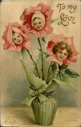 To My Love Flower Girls Postcard