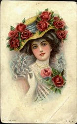 Lovely Roses for a Lovely Lady Women Postcard Postcard