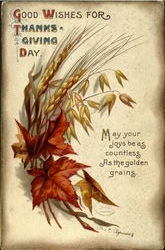 Good Wishes For Thanksgiving Day Postcard