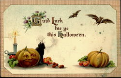 Guid Luck this Halloween Postcard