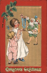 Children Stockings Santa Christmas Greetings Postcard Postcard Postcard