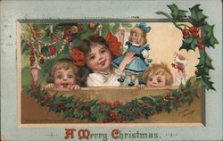 Children Wish A Merry Christmas Postcard Postcard Postcard