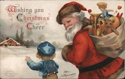 Santa Delivering Presents With Dutch Boy Santa Claus Ellen Clapsaddle Postcard Postcard Postcard