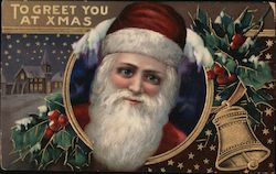 Merry Christmas greetings Santa Claus Postcard Postcard Postcard