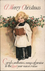 A Merry Christmas Carols, anthems, songs of praise To the Children Postcard Postcard Postcard