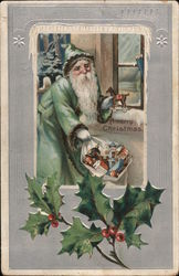 A Merry Christmas - Santa and a Bag of Toys Santa Claus Postcard Postcard Postcard