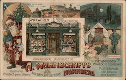 A. Wahnschaffe , Nurnberg - Christmas advertisement for toy store Advertising Postcard Postcard Postcard