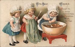 Children Cooking for Christmas Postcard Postcard Postcard