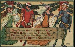 Be Merrie All be Merrie All, With Holly deck the Christmas Postcard Postcard Postcard