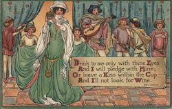 Drink to me only with thine Eyes - Medieval group in celebration Postcard