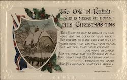 Christmas Greeting - poem to someone away at war, photo of house in winter Postcard