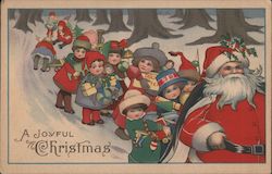 Christmas Parade Led by Santa Claus: A Joyful Christmas Postcard Postcard Postcard