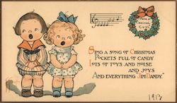 Children Song of Christmas Postcard Postcard Postcard