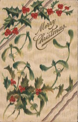 Holly Berries Merry Christmas Postcard Postcard Postcard