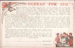 Hurrah for 1911 - From Sunday School Superintendent announcing use of Boys World in Sunday School Postcard