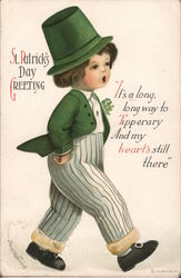 St. Patrick's Day Greetings: Boy Dressed in Green Postcard