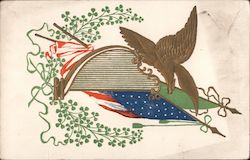 Eagle with American and Irish Flag Postcard