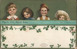 Lineup of Children: From the Auld Sod Postcard