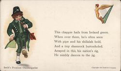 Dancing Irish Fellow Dressed in Green Postcard