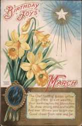 Birthday Joys: March: Daffodils Postcard Postcard Postcard