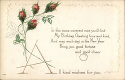 Bouquet of Rose Buds Birthday Postcard Postcard Postcard