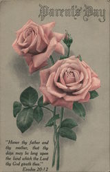 Parents' Day - Roses and bible quote Postcard Postcard Postcard