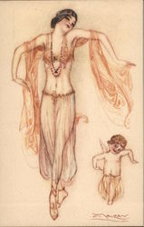 Woman Child Angel Wings In Dance Poses Costumes Postcard